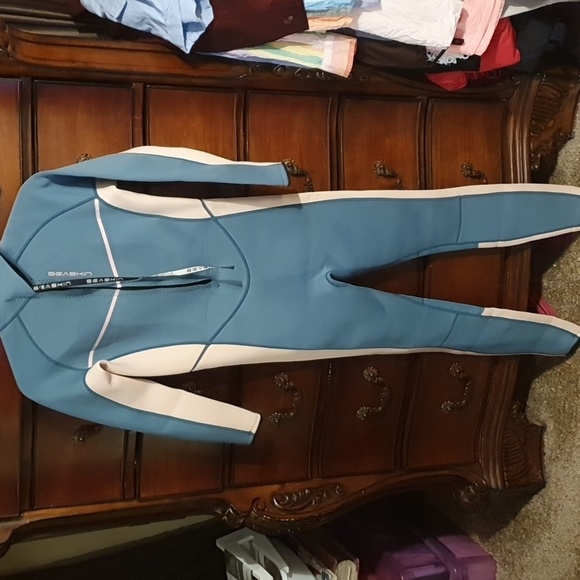 Seaskin Big Girls Seaskin Back Zip Full Wetsuit Sz 16 - Picture 4 of 4